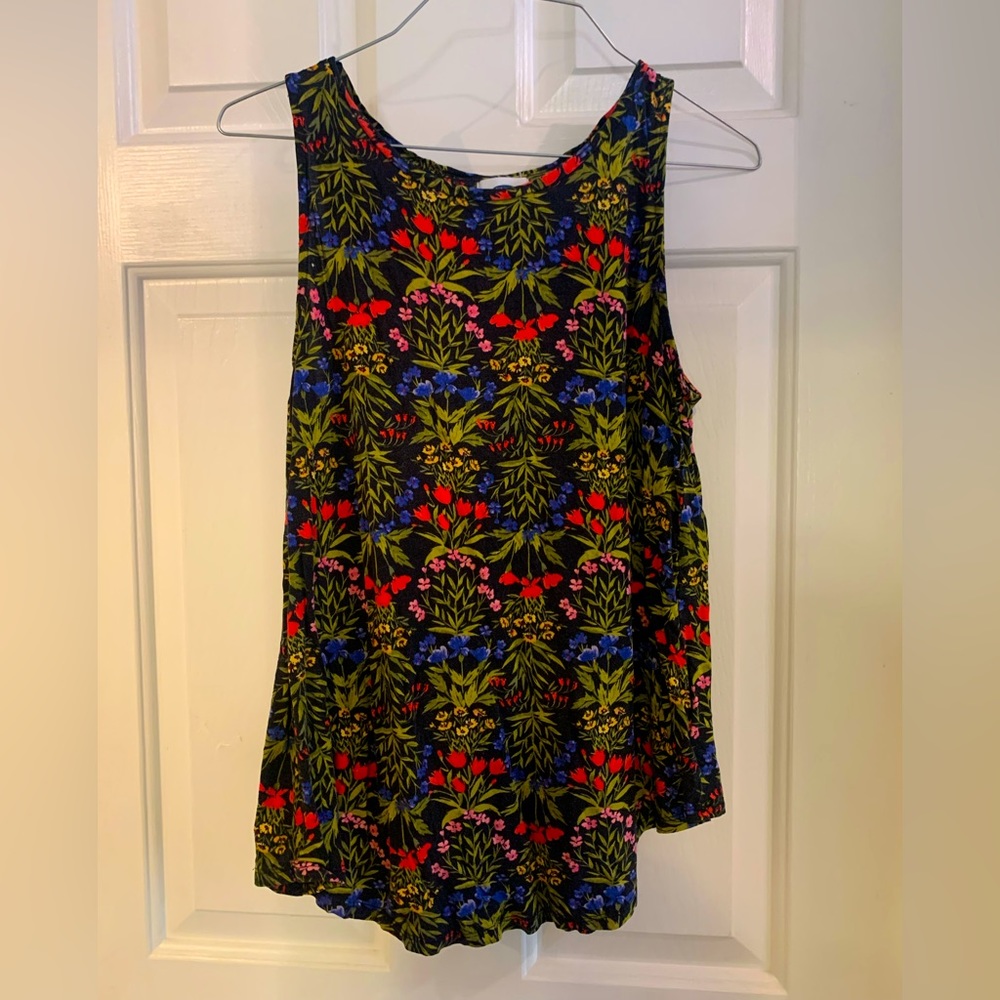 Fun floral loose fitting tank
